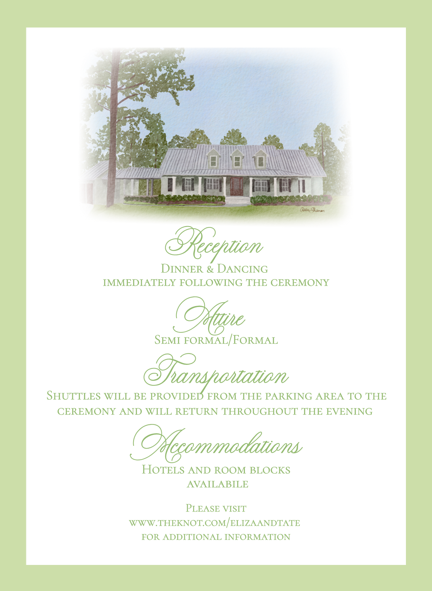 Wedding invitation  Details Card
