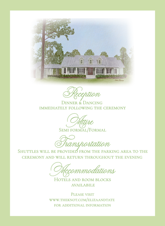 Wedding invitation  Details Card